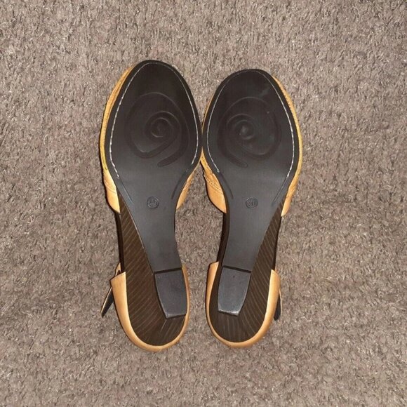 KHRIO D'Orsay Type Sandals-Natural Distressed Leather-Wedge-Sz 40-Near Mint - Picture 7 of 7